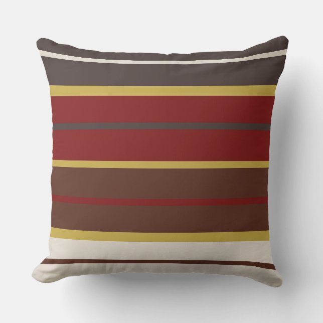 Cojín Decorativo Merlot Gold Wood and Oak Stripes (Anverso)