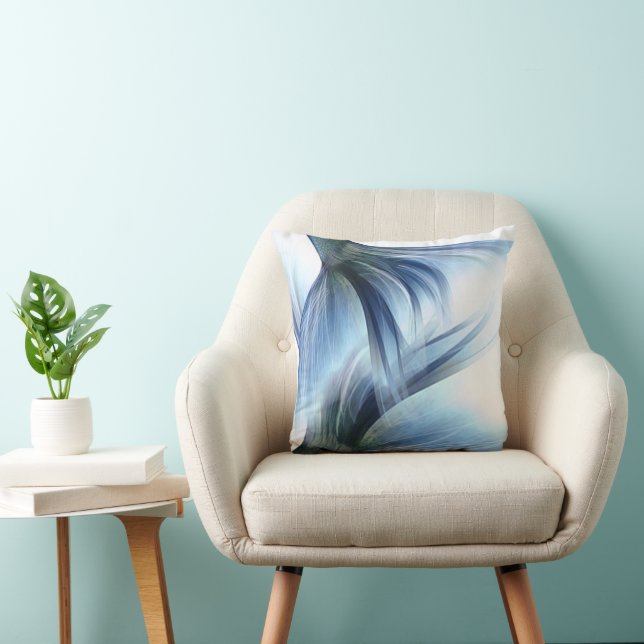 Cojín Decorativo Mermaid Glam Tail | Helado seco Blue Luster Sheen (Silla)