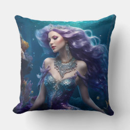 Cojín Decorativo Mermaid Purple Hair