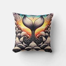 Cojín Decorativo "Mermaid Tail at Sunset - Ocean Art"