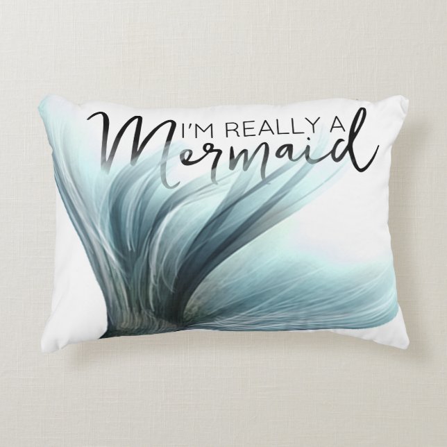 Cojín Decorativo #MermaidLife Realmente soy una sirena | Cotización (Anverso)