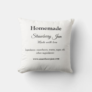 Cojín Decorativo Mermelada casera de fresa hecha con amor añadir te