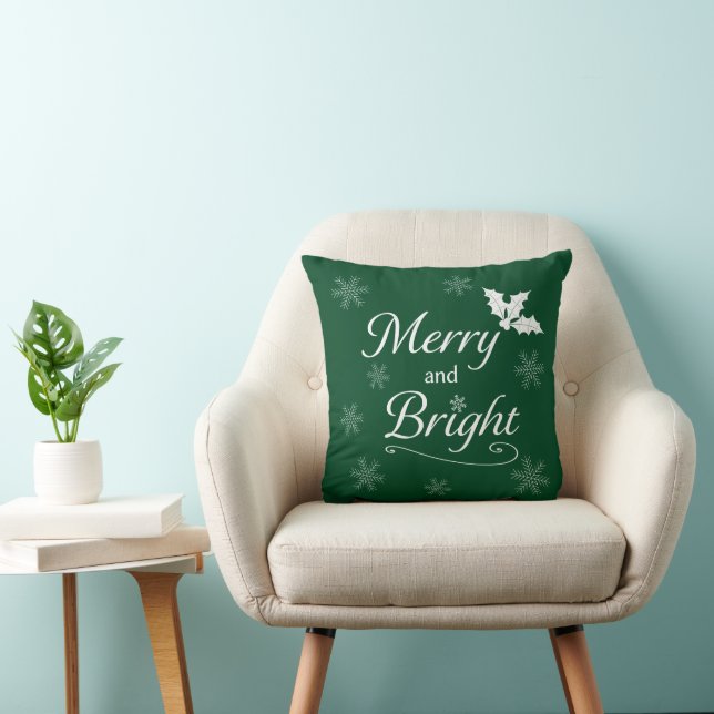 Cojín Decorativo 'Merry and Bright' Christmas Throw Pillow (Silla)