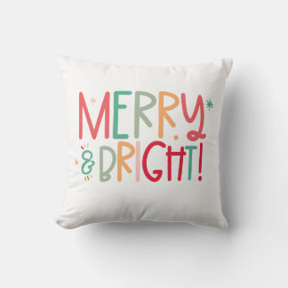 Cojín Decorativo Merry and Bright Christmas Throw Pillow