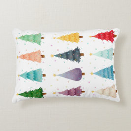 Cojín Decorativo Merry and Bright, Watercolor Christmas Trees