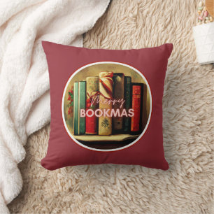 Cojín Decorativo Merry Bookmas, Biblioteca de la Escuela de Navidad