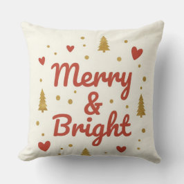 Cojín Decorativo Merry & Bright" Festive Christmas Throw Pillow