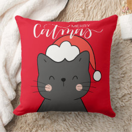 Cojín Decorativo Merry Catmas Cute Santa Cat Navidades