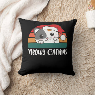 Cojín Decorativo Merry Catmas Funny Cat Navidades Pun