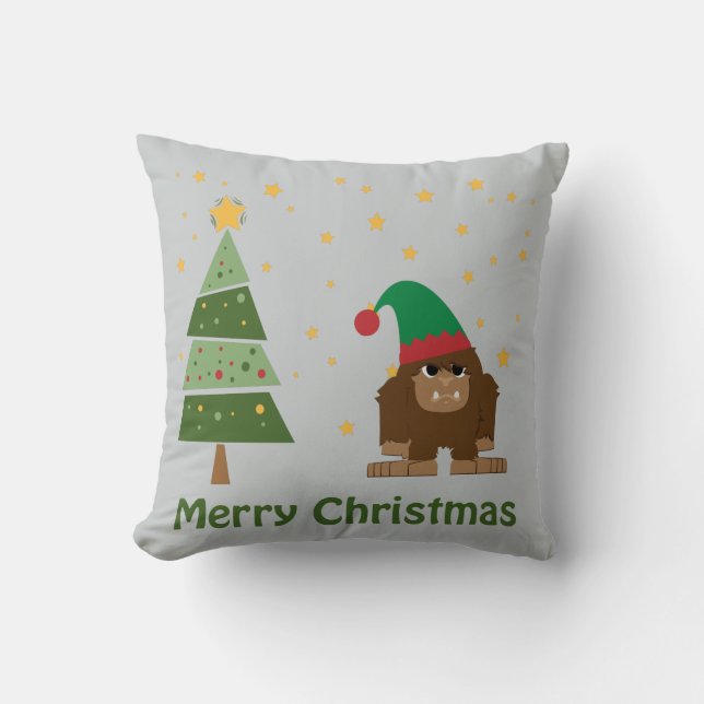 Cojín Decorativo Merry Christmas Bigfoot (Anverso)