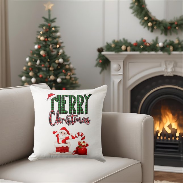Cojín Decorativo Merry Christmas by Santa - Throw Pillow (Subido por el creador)