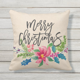 Cojín Decorativo Merry Christmas Cotton Fabric Textured