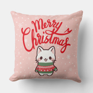 Cojín Decorativo Merry Christmas Cute Cat Cushion