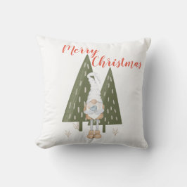 Cojín Decorativo Merry Christmas Forest Gnome White
