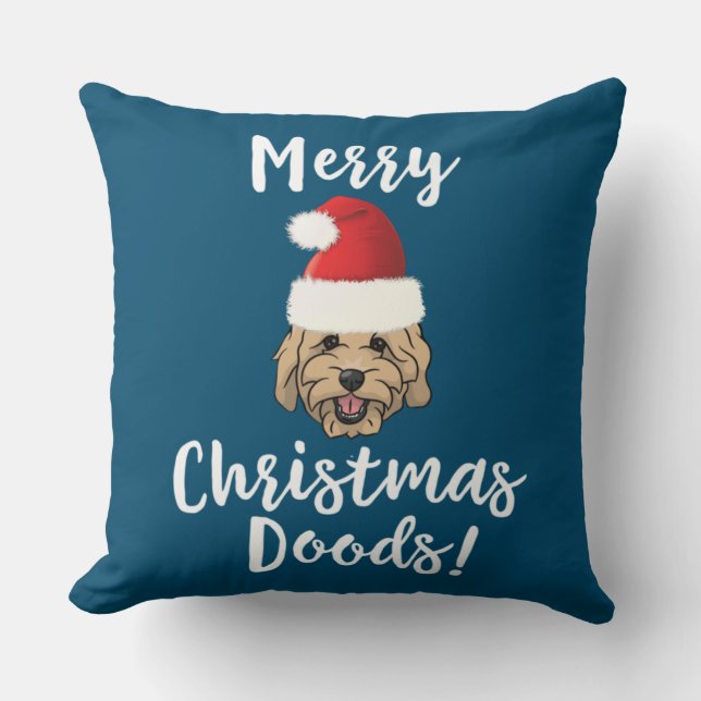 Cojín Decorativo Merry Christmas Goldendoodle Funny Golden Doodle (Anverso)