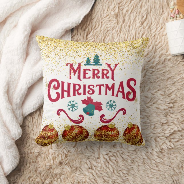 Cojín Decorativo Merry Christmas Holiday Party Glitter (Manta)