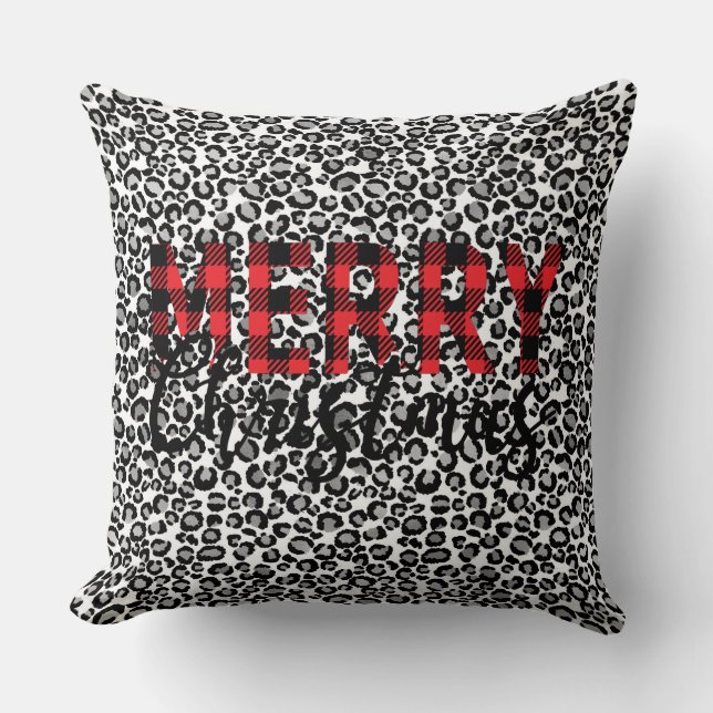 Cojín Decorativo Merry Christmas Leopardo Animal Print Pillow (Anverso)