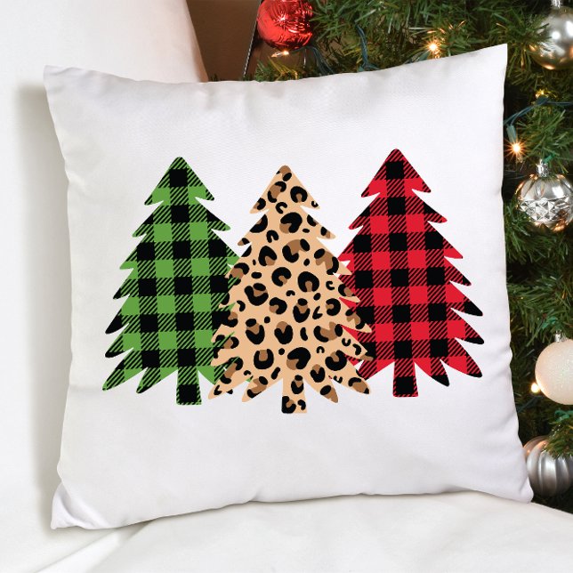 Cojín Decorativo Merry christmas leopardo print búfalo plaid (Subido por el creador)