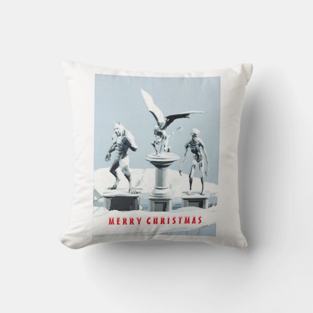 Cojín Decorativo Merry Christmas. Monster ice sculptures (Anverso)