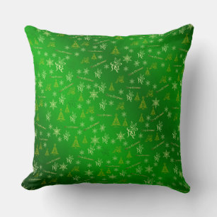 Cojín Decorativo merry christmas pillow,,temlate, floral holiday,