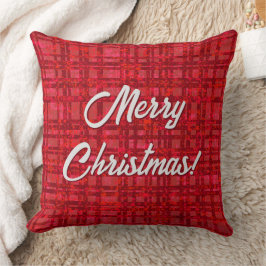 Cojín Decorativo Merry Christmas Red Plaid