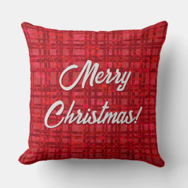Cojín Decorativo Merry Christmas Red Plaid
