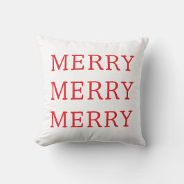 Cojín Decorativo Merry Christmas Red & White Throw Pillow
