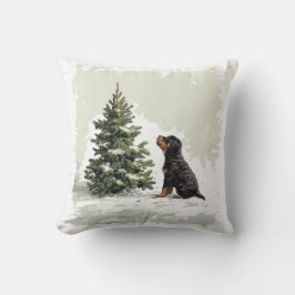 Cojín Decorativo Merry Christmas Rottweiler Dog Christmas Tree