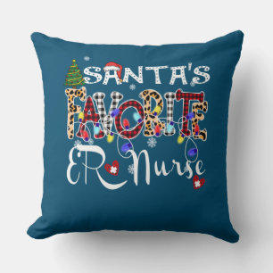 Cojín Decorativo Merry Christmas Santa's Favorite ER Nurse Xmas