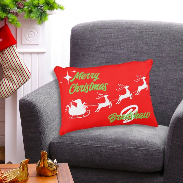 Cojín Decorativo Merry Christmas Santa's Sleigh Accent Pillow (Subido por el creador)