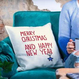 Cojín Decorativo Merry Christmas Simple Typografía moderna