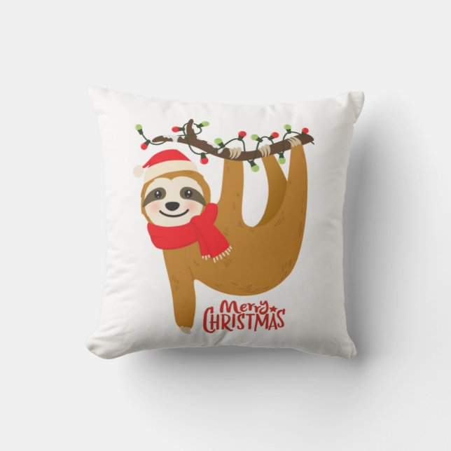 Cojín Decorativo Merry Christmas Sloth (Anverso)