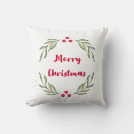 Cojín Decorativo Merry Christmas Throw Pillow – Watercolor Floral