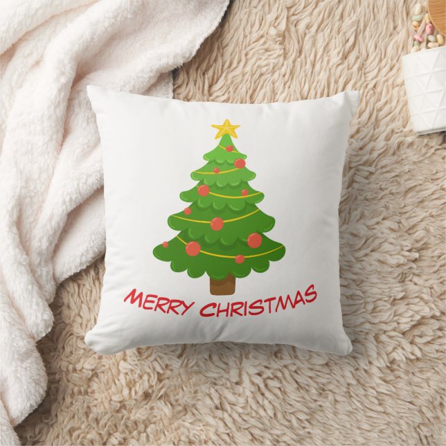 Cojín Decorativo Merry Christmas Tree Throw Pillow (Manta)