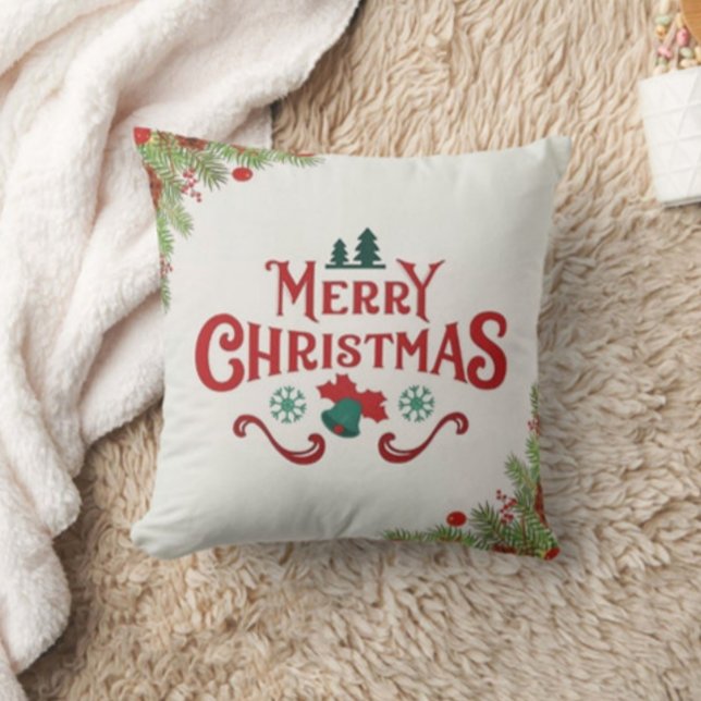 Cojín Decorativo Merry Christmas typography Moderno pillow (Subido por el creador)