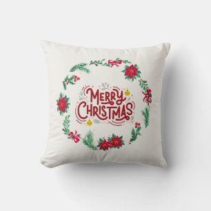 Cojín Decorativo Merry Christmas Wreath Accent Pillow