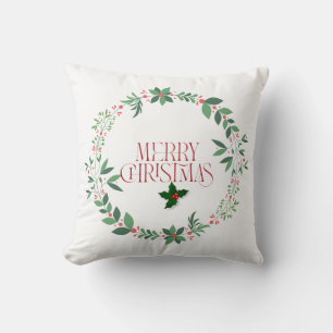 Cojín Decorativo Merry Christmas Wreath Accent Pillow