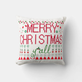 Cojín Decorativo "Merry Christmas Y'all" Ugly Sweater