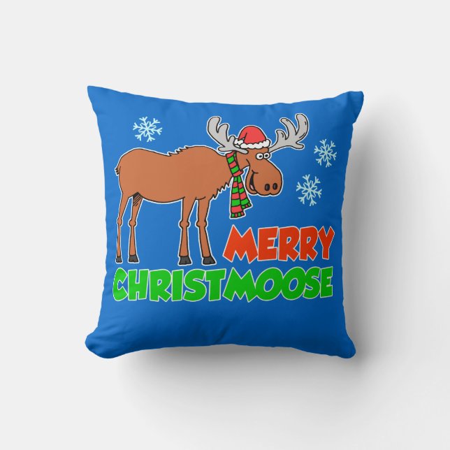 Cojín Decorativo Merry Christmoose Navidades Pun (Anverso)