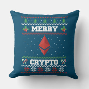 Cojín Decorativo Merry Crypto Ethereum Ugly Christmas Sweater