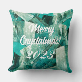 Cojín Decorativo ¡Merry Crystalmas! Estrella de Aquamarine Gemstone