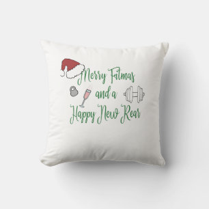 Cojín Decorativo Merry Fitmas y un nuevo trasero feliz