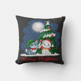 Cojín Decorativo Merry Fluffmas Cute Cat Navidades