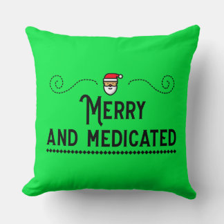 Cojín Decorativo Merry & Medicated Holiday Throw Pillow