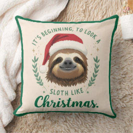 Cojín Decorativo Merry Slothmas, Christmas Throw Pillow