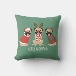 Cojín Decorativo Merry Woofmas Pug Dogs