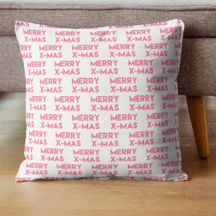 Cojín Decorativo Merry X-Mas, Navidades modernos de la tipografía r