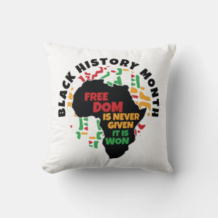 Cojín Decorativo Mes de la Historia Negra La libertad nunca se da, 
