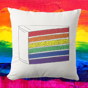 Cojín Decorativo Mes del orgullo gay por pastel de Boda arcoiris LG
