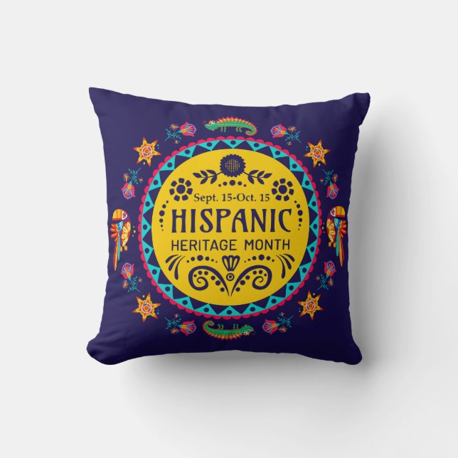 Cojín Decorativo Mes del Patrimonio Hispano (Anverso)